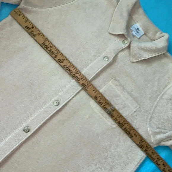 HOT COTTON by Marc Ware fleece button up long sleeve collar chest pocket size L - Picture 8 of 10